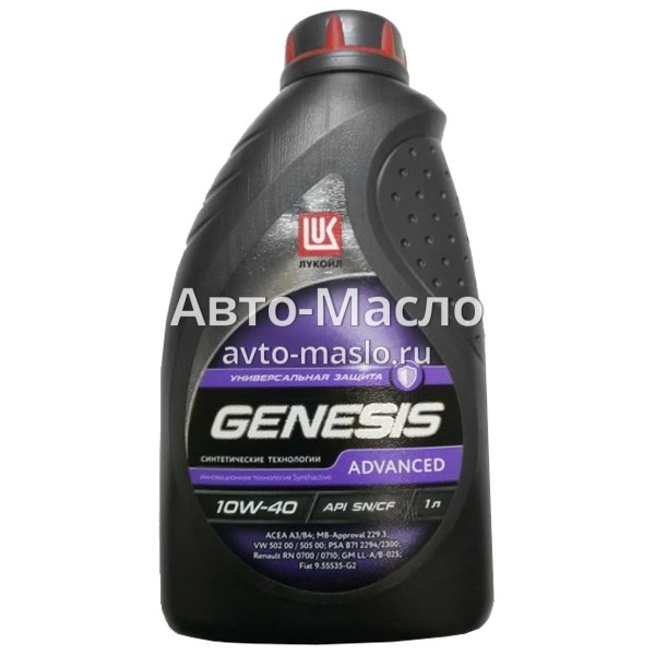 Моторное масло  Genesis Advanced 10W-40 (1 л) - Авто-Масло